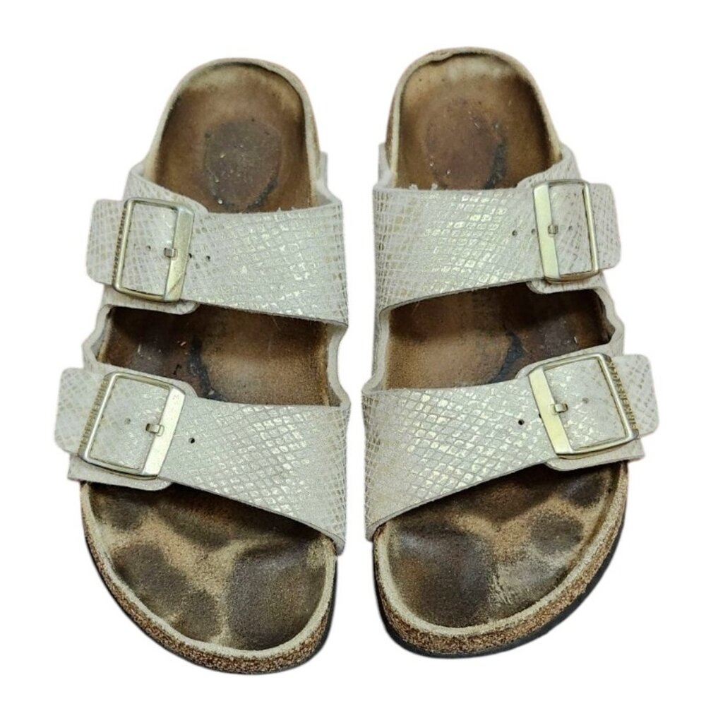 Birkenstock Arizona Schmal Shiny Python Eggshell … - image 5